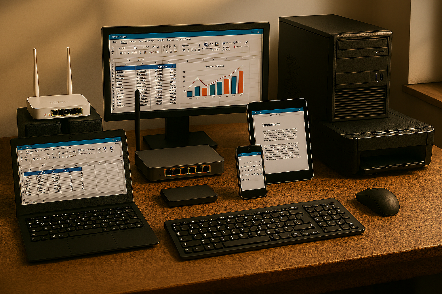 Rețea cu Diverse Componente